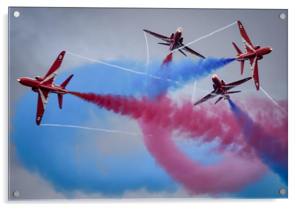 Red Arrows Painting The Sky Acrylic by Gareth Burge Photography