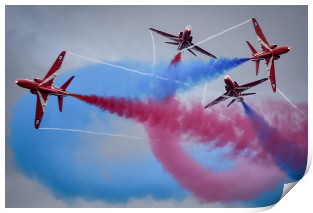 Red Arrows Painting The Sky Print by Gareth Burge Photography