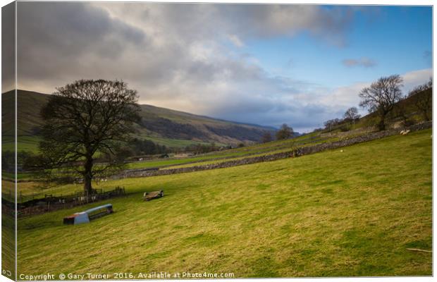 North from Kettlewell to Cross Fields Canvas Print by Gary Turner