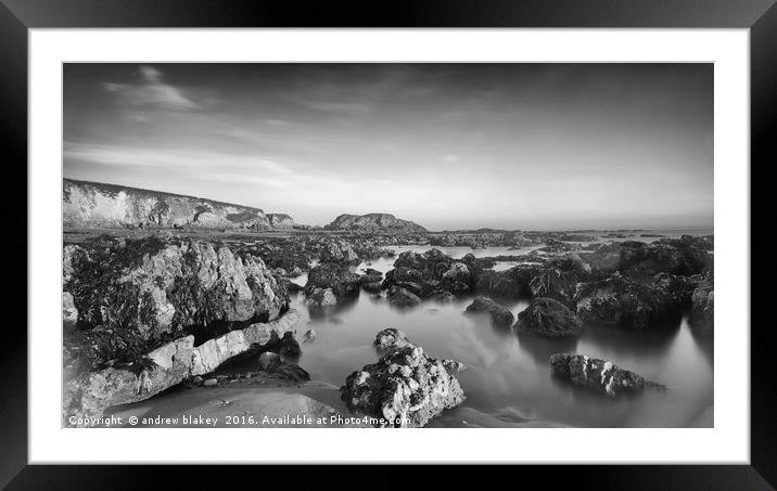 The end of Marsden Bay Framed Mounted Print by andrew blakey