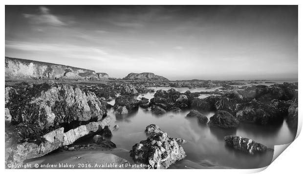 The end of Marsden Bay Print by andrew blakey
