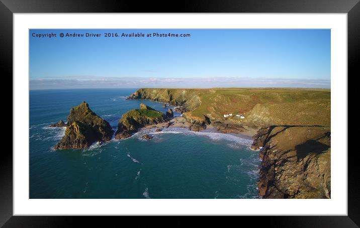 Kynance Cove  Framed Mounted Print by Andrew Driver