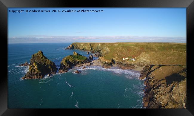 Kynance Cove  Framed Print by Andrew Driver