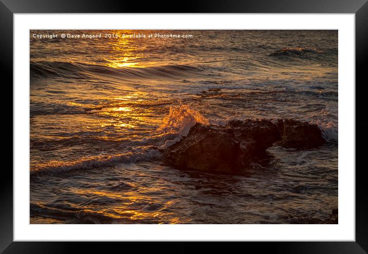 Sunlight on waves Framed Mounted Print by Dave Angood
