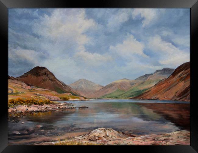 oil painting Wastwater Framed Print by Linda Lyon