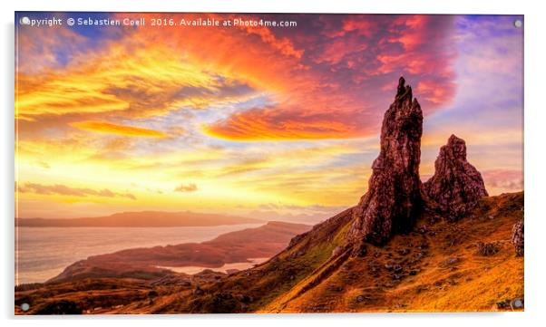 Old man of Storr.. Acrylic by Sebastien Coell