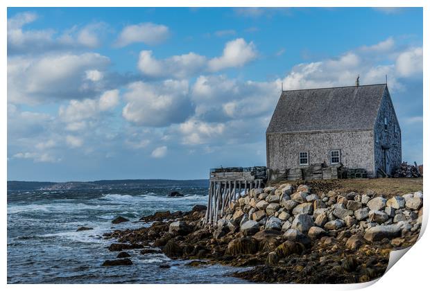 Seaside Shanty - Peggys Cove Road Print by Roxane Bay