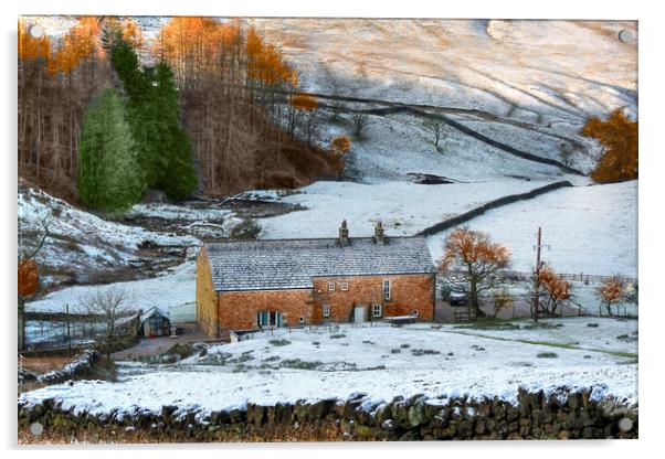 Snow on the Trough of Bowland. Acrylic by Irene Burdell