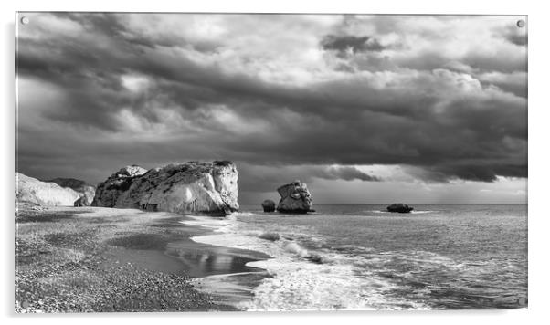 Petra tou Romiou. Acrylic by Mark Godden