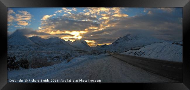 The main road south through Sligachan in winter. Framed Print by Richard Smith