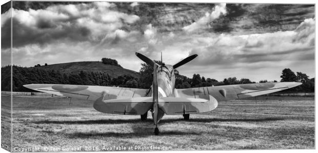 Spitfire under a Kent sky Canvas Print by Tom Dolezal