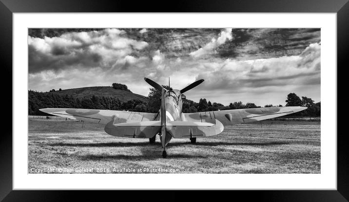 Spitfire under a Kent sky Framed Mounted Print by Tom Dolezal