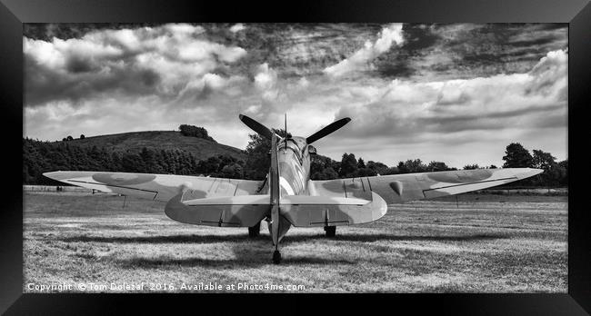 Spitfire under a Kent sky Framed Print by Tom Dolezal