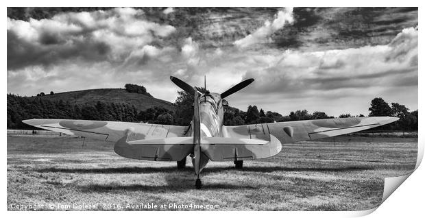 Spitfire under a Kent sky Print by Tom Dolezal
