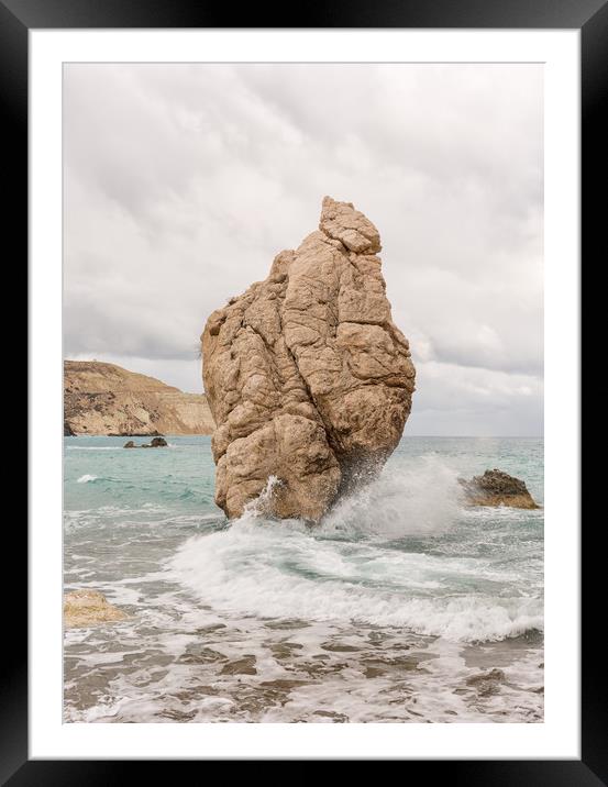 Petra tou Romiou. Framed Mounted Print by Mark Godden