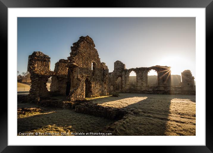 Easby Abbey Framed Mounted Print by Ray Pritchard