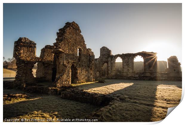 Easby Abbey Print by Ray Pritchard