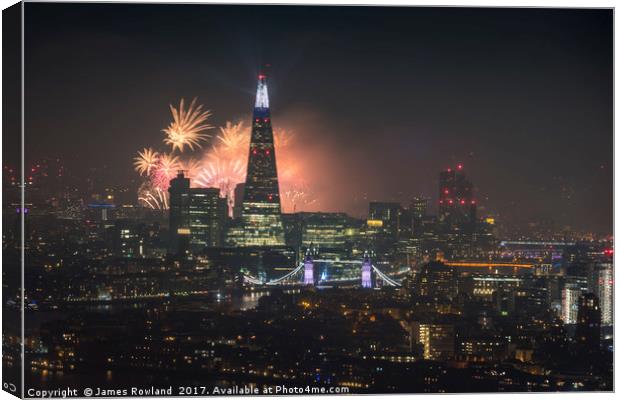 London City Fireworks 2017 Canvas Print by James Rowland