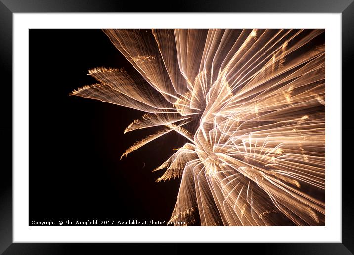 Firework long exposure Framed Mounted Print by Phil Wingfield