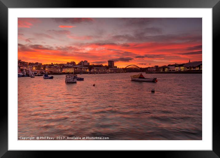 Sunset on the Wear Framed Mounted Print by Phil Reay