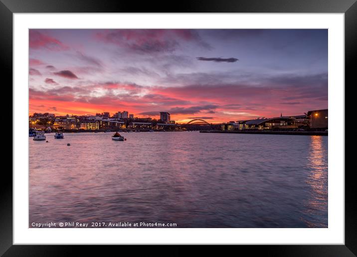 Sunset on the Wear Framed Mounted Print by Phil Reay