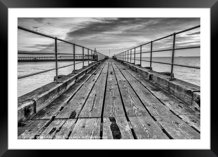 Blyth pier Framed Mounted Print by Phil Reay