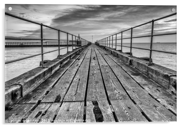 Blyth pier Acrylic by Phil Reay