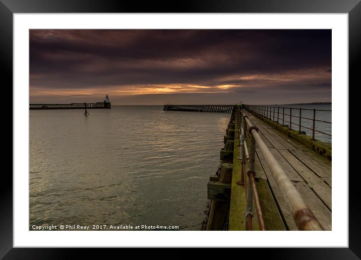 Sunrise at Blyth, Northumberland Framed Mounted Print by Phil Reay