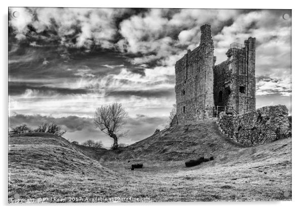 Brough Castle, Cumbria.  Acrylic by Phil Reay