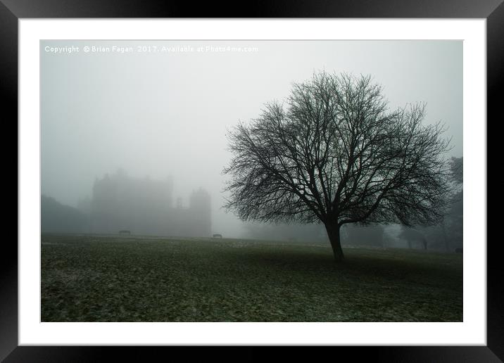 Foggy Wollaton Hall in the winter Framed Mounted Print by Brian Fagan