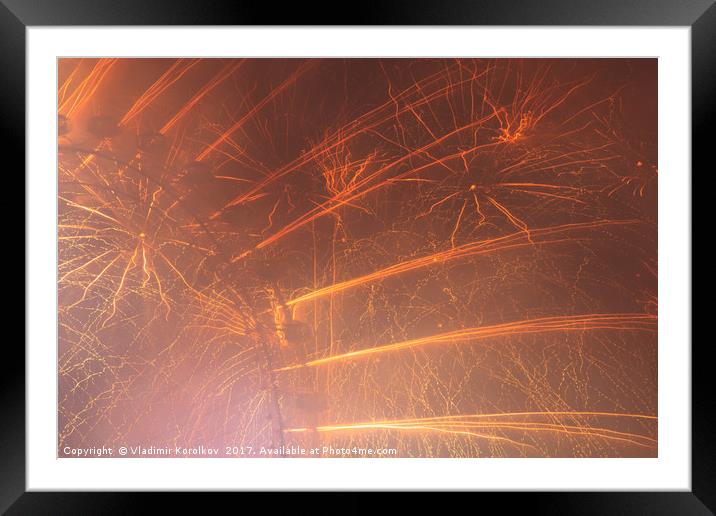 Fireworks Display in London 2017 Framed Mounted Print by Vladimir Korolkov