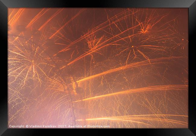 Fireworks Display in London 2017 Framed Print by Vladimir Korolkov