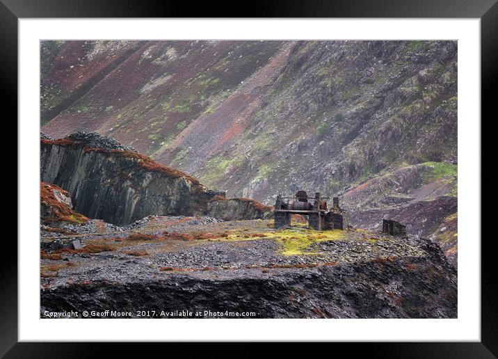 The Old Slate Works - Dinorwic Slate Quarry Wales Framed Mounted Print by Geoff Moore