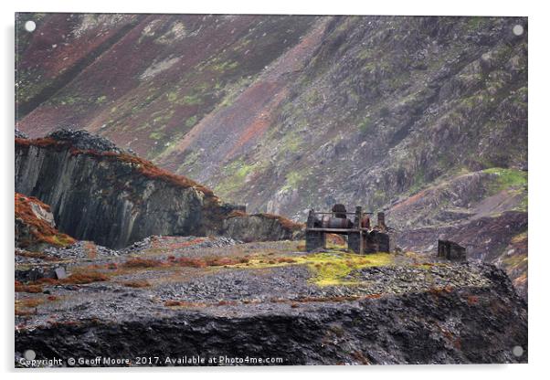 The Old Slate Works - Dinorwic Slate Quarry Wales Acrylic by Geoff Moore