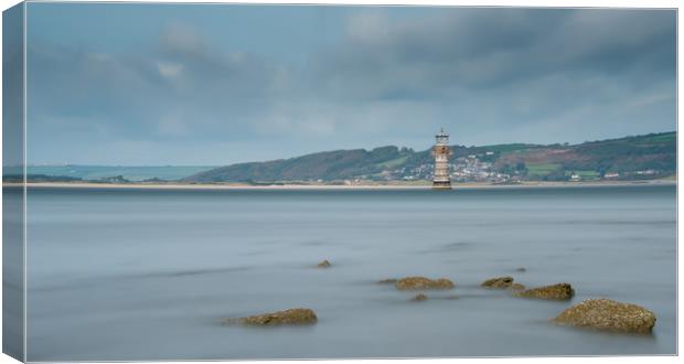Whiteford lighthouse on the Loughor estuary. Canvas Print by Bryn Morgan