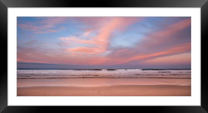 Sunset on Bamburgh beach Framed Mounted Print by Naylor's Photography