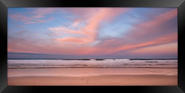 Sunset on Bamburgh beach Framed Print by Naylor's Photography