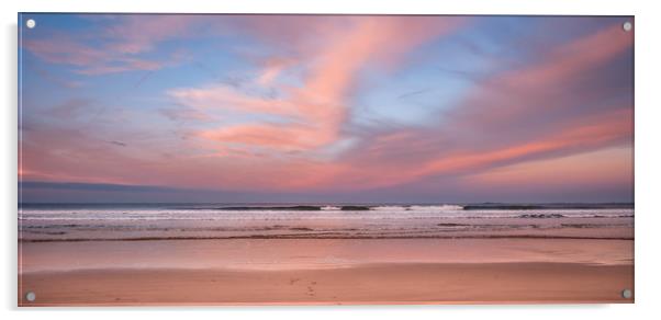 Sunset on Bamburgh beach Acrylic by Naylor's Photography