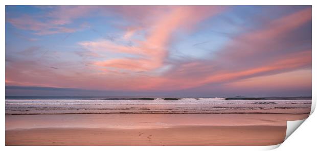 Sunset on Bamburgh beach Print by Naylor's Photography
