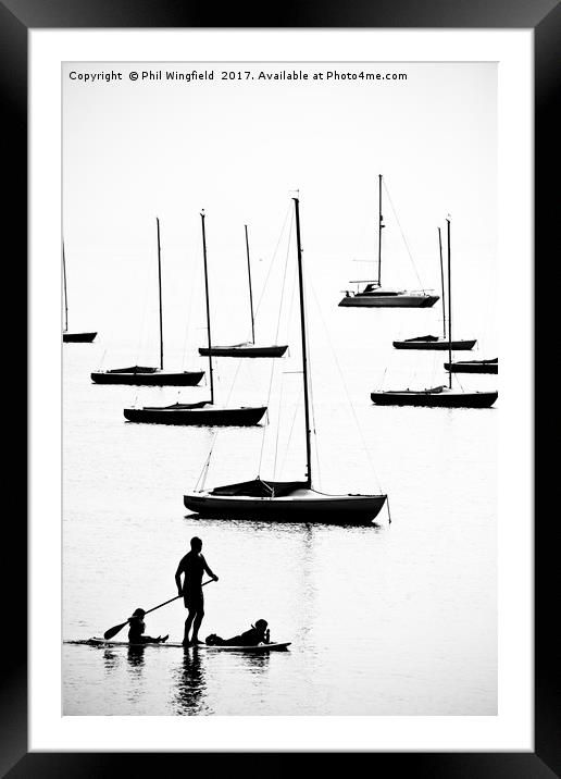Paddle Board Family Framed Mounted Print by Phil Wingfield