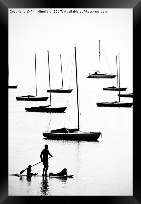 Paddle Board Family Framed Print by Phil Wingfield