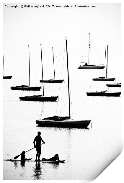Paddle Board Family Print by Phil Wingfield
