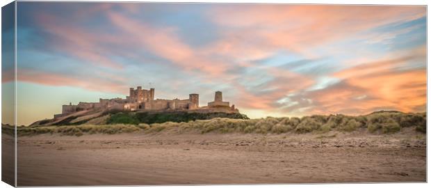 Bamburgh Castle Sunset Canvas Print by Naylor's Photography