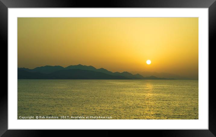 Cretan Sunset  Framed Mounted Print by Rob Hawkins