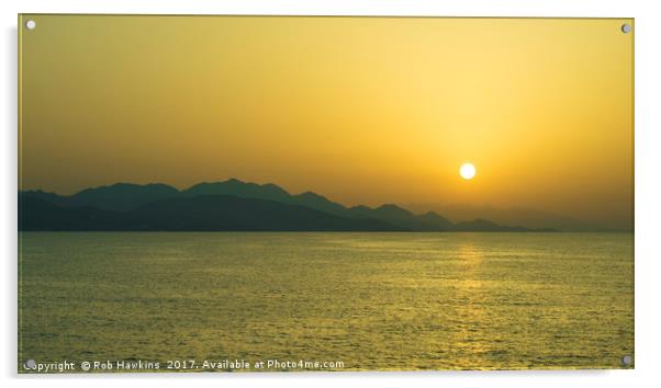Cretan Sunset  Acrylic by Rob Hawkins