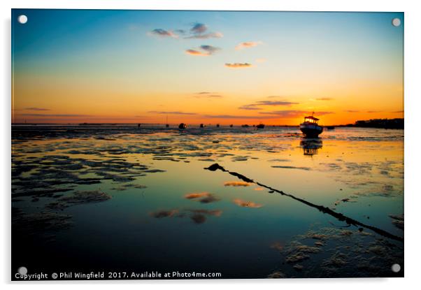 Southend Sunset 7 Acrylic by Phil Wingfield