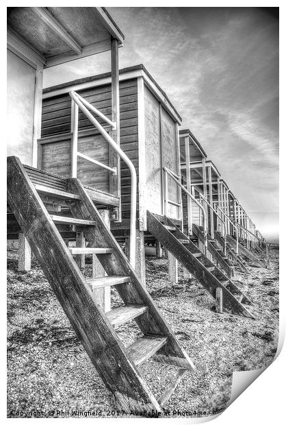 Southend Beach Huts 2 Print by Phil Wingfield
