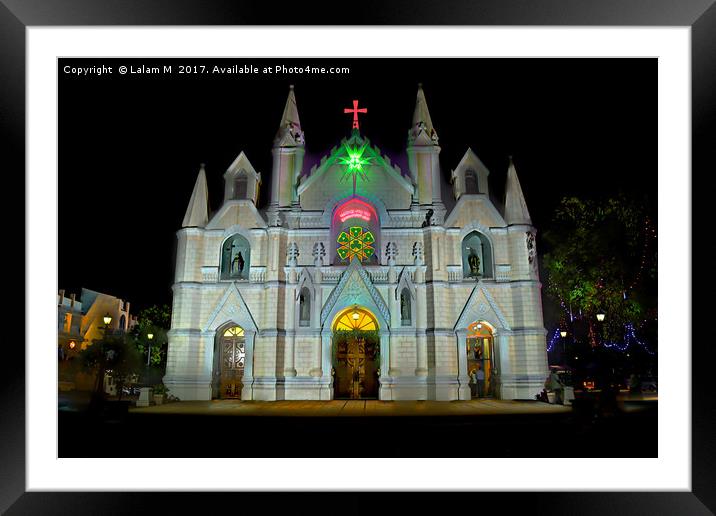 Saint Patrick's Cathedral of Pune on Christmas eve Framed Mounted Print by Lalam M
