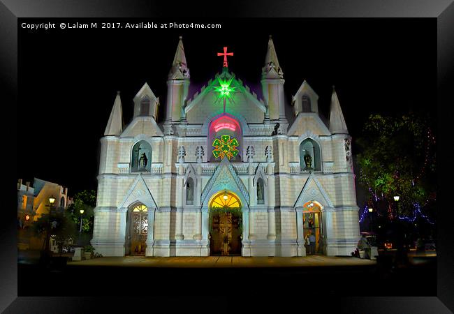 Saint Patrick's Cathedral of Pune on Christmas eve Framed Print by Lalam M