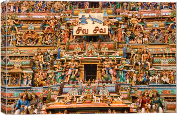 Hindu Temple Chennai Canvas Print by Phil Wingfield
